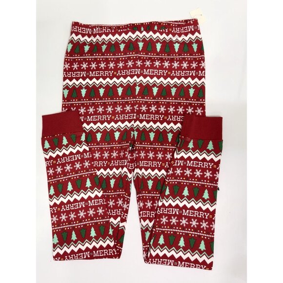 Holiday Lane Kids Christmas Pajama Set Red Merry Fairisle 2-Piece Size 12 NWT - Picture 4 of 6